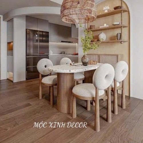 Combo bàn ăn 4 ghế donut