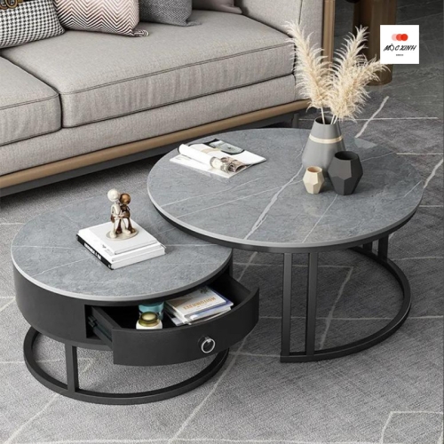 Bàn trà đôi đá xám - BT131