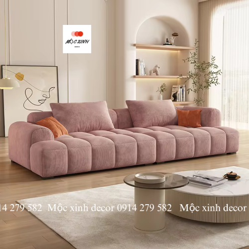 Sofa văng Bắc Âu - màu hồng pastel